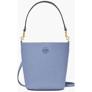 Tory Burch McGraw Leather Bucket Bag in Bluewood